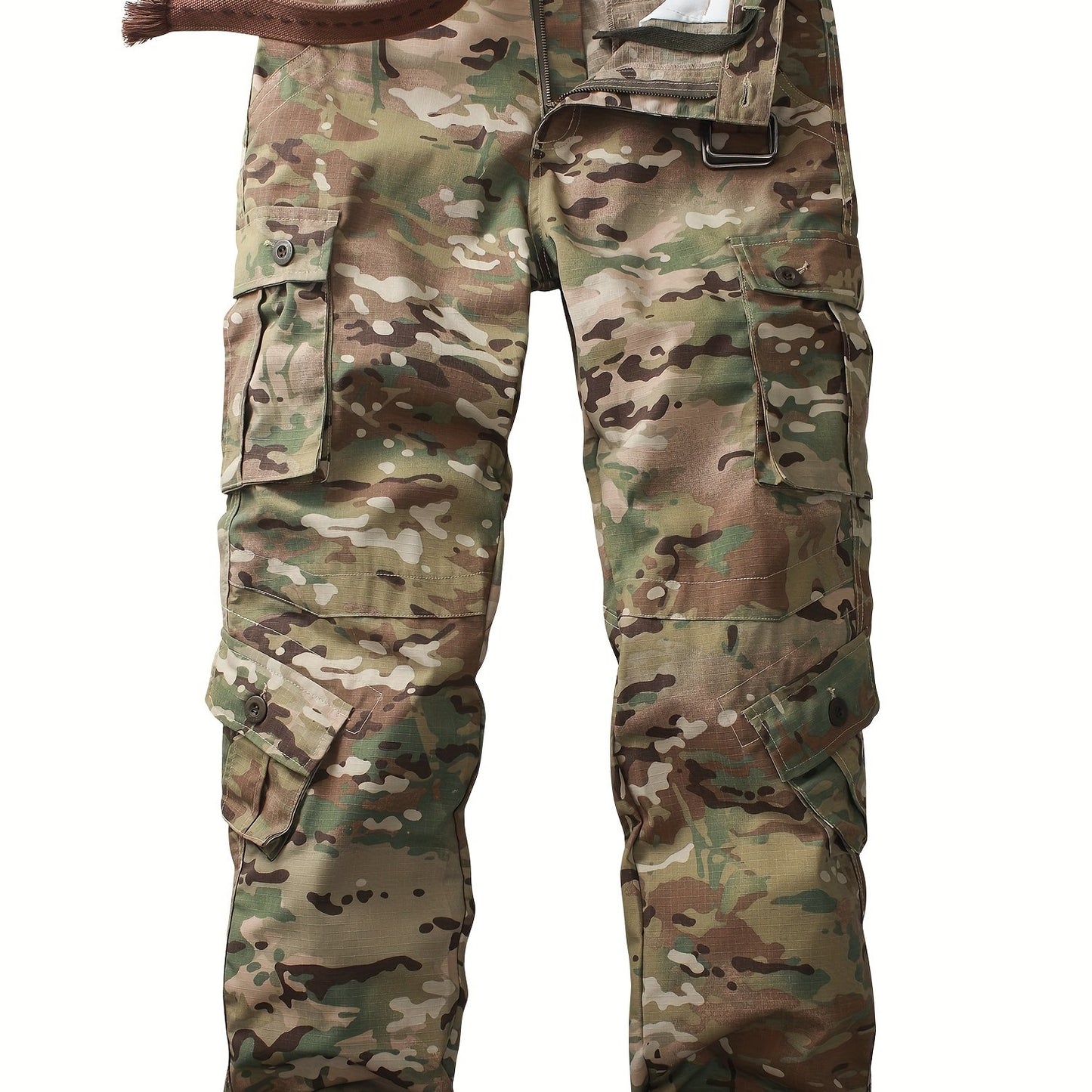 Mens Camouflage Cargo Pants - Stylish Pockets, Relaxed Loose Fit, Durable Outdoor Work Pants for Casual Hiking Adventures