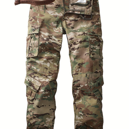Mens Camouflage Cargo Pants - Stylish Pockets, Relaxed Loose Fit, Durable Outdoor Work Pants for Casual Hiking Adventures