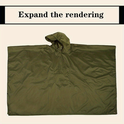 3-in-1 Solid Color Outdoor Labor Protection One-piece Cycling Rain Jacket Rain Poncho