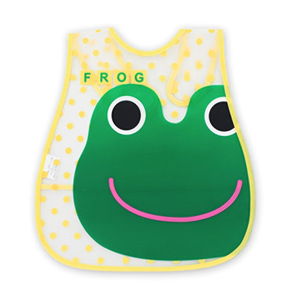 Waterproof Youngsters Feeding Bib with Pockets - Cute Cartoon Designs, Dirt-Resistant EVA Material for Boys & Girls