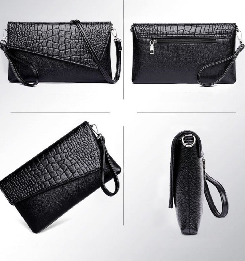 Stylish Square Crossbody Bag, Women's Crocodile Pattern Clutch Purse, Luxury Wristlet Phone Wallet