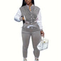 Casual Two-piece Set, Button Front Bomber Jacket & Drawstring Pants Outfits, Women's Clothing