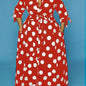 Elegant Plus Size Polka Dots Print Maxi Dress - Women's Button Up Collared Belted
