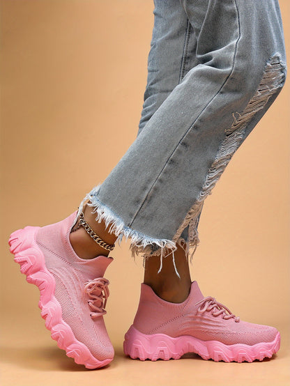 Women'S Casual Sports Sneakers, Striped Low Top Slip-On Shoes with Round Toe, Non-Slip Rubber Sole, Fabric Upper & Inner, All-Season Spring Footwear