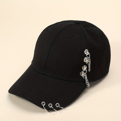 1pc 1pc Unisex Trendy Sunshade Adjustable Baseball Cap With Rivets For Outdoor Sport