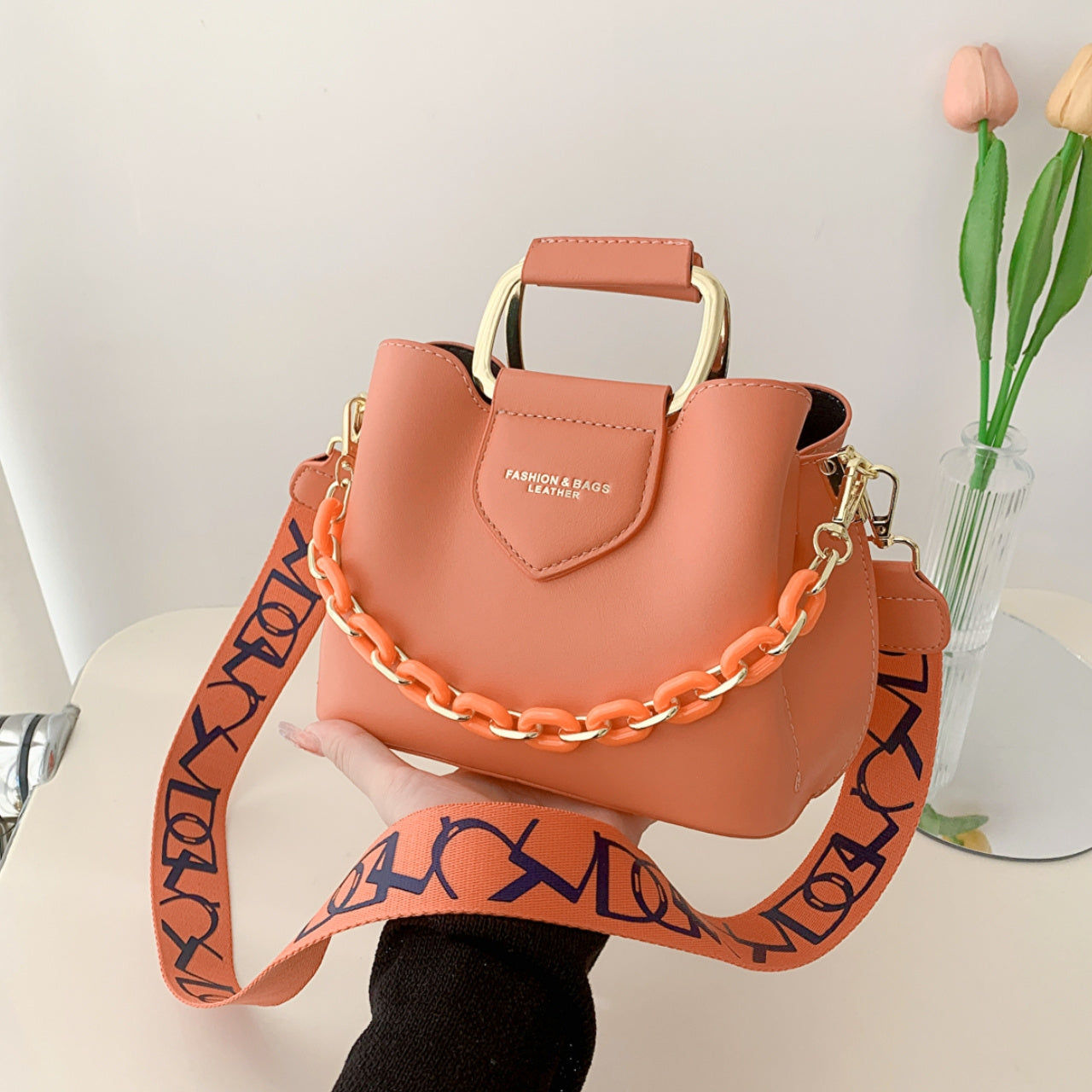 Fashion Top Handle Bucket Bag, Trendy PU Handbag, Women'S Casual Handbag & Shoulder Satchel Purse