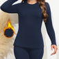 Women's Thermal Long Sleeve Crew Neck Shirt, Solid Color Bottoming Tops, Women's Clothing