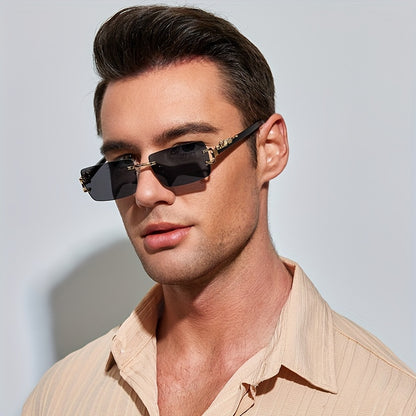 A Pair Of Classic Frameless Casual Glasses For Men