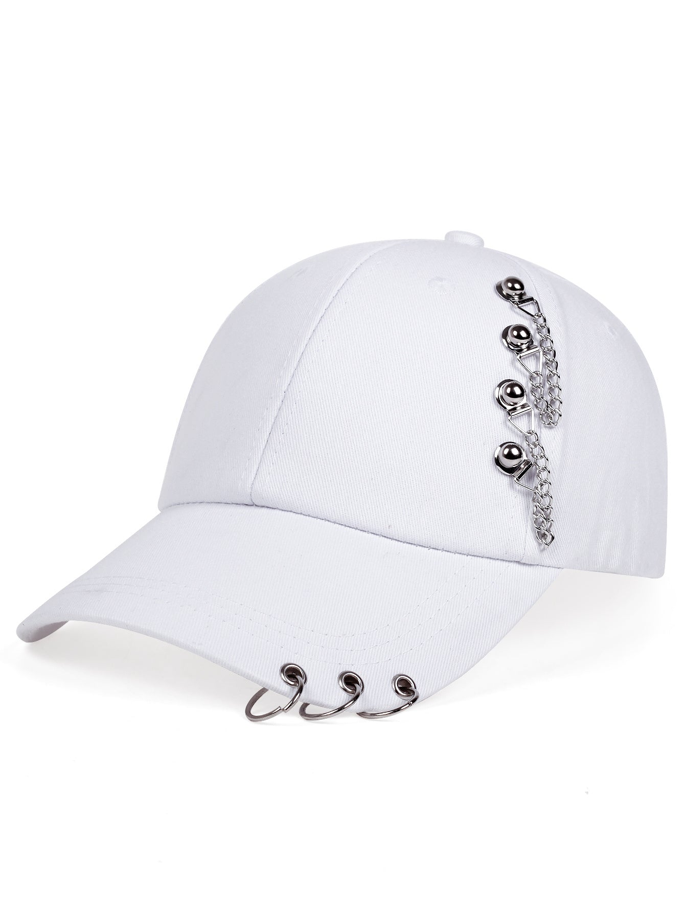 1pc 1pc Unisex Trendy Sunshade Adjustable Baseball Cap With Rivets For Outdoor Sport