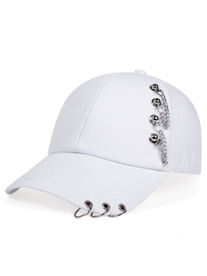 1pc 1pc Unisex Trendy Sunshade Adjustable Baseball Cap With Rivets For Outdoor Sport