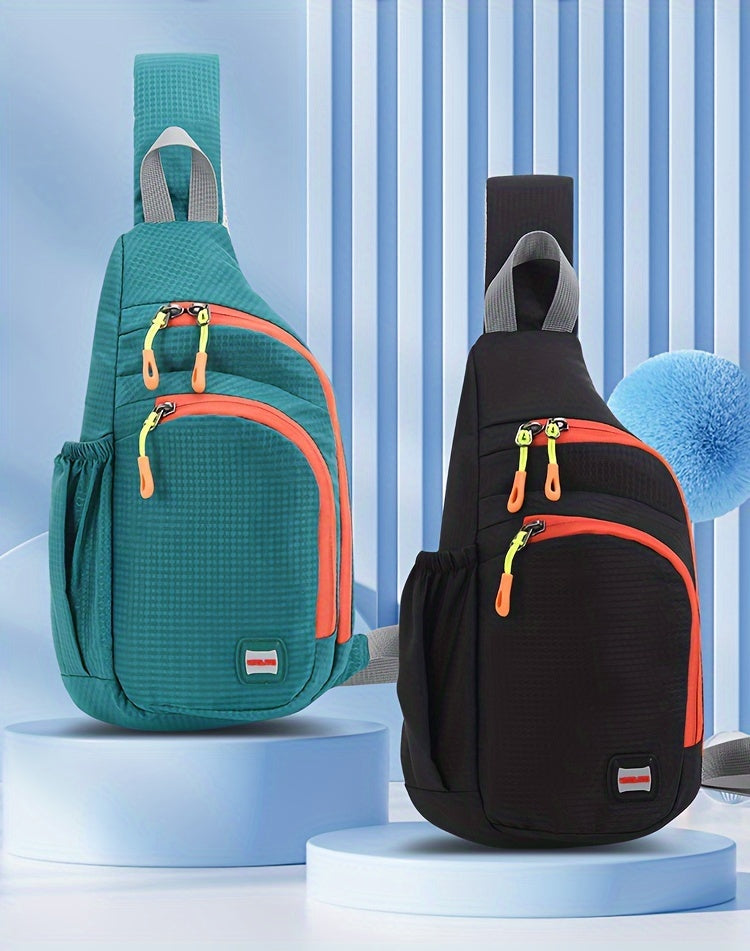 Rugged Waterproof Nylon Waist Pack - Stylish Sling Bag with Secure Zipper Compartment & Handy Side Pocket for Outdoor Adventures