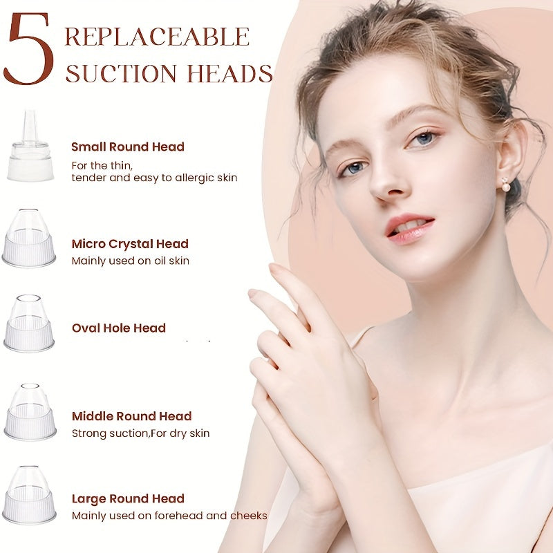 Blackhead Remover Pore Vacuum - 5 Suction - USB Rechargeable Facial Pore Cleaner Kit For Adult Acne Extractor Tool - Multifunctional Cleaning Instrument - Holiday Gift
