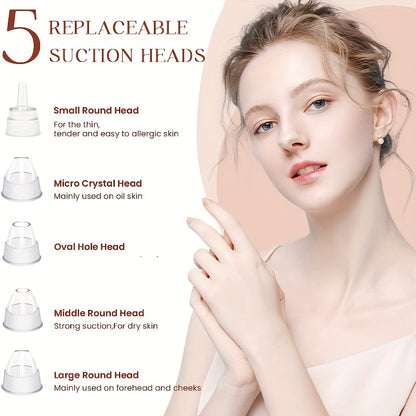 Blackhead Remover Pore Vacuum - 5 Suction - USB Rechargeable Facial Pore Cleaner Kit For Adult Acne Extractor Tool - Multifunctional Cleaning Instrument - Holiday Gift