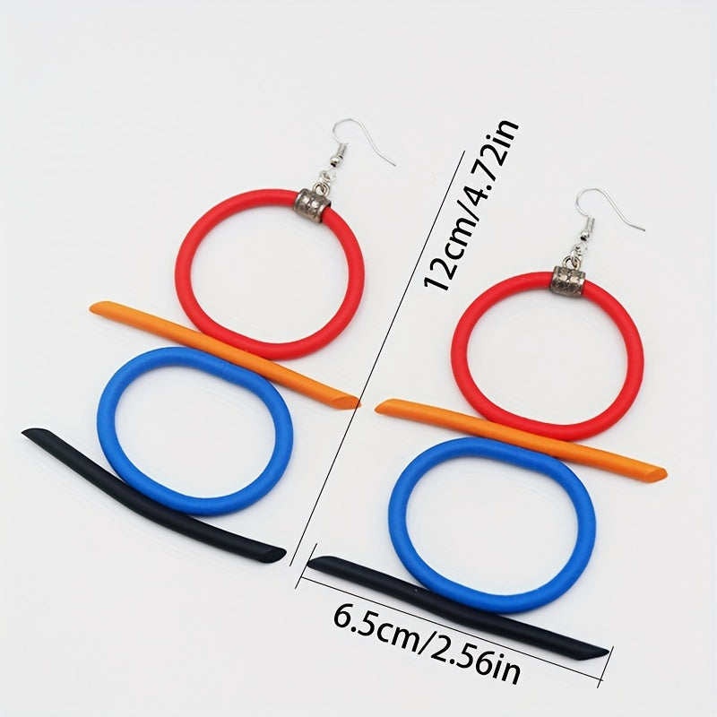 Exaggerated Long Dangle Earrings Bohemian Style Personality Design Rubber Jewelry Unique Party Ear Accessories