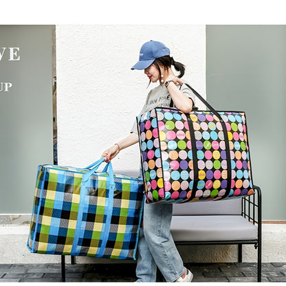 1pc Large Capacity Hanging Storage Bag, Moving Packaging Storage Bag, Waterproof Storage Bag With Zippers & Reinforced Handle, Suitable For Student Back To School