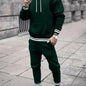 Men's Casual Sportswear Set - Solid Color Hoodie & Joggers, Polyester Blend, Pockets Included - Perfect for Fall/Winter, Jogging Pants
