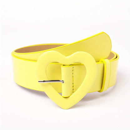 2023 New Pink Wide Belt for Women with Love Buckle and Rose Red Belt Decoration for Hot Girls