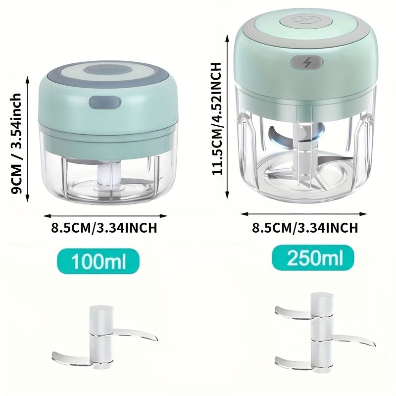 3.38/8.45oz Electric Mini Garlic Chopper USB Meat Grinder Garlic Masher Machine Sturdy Durable Crushed Ginger Vegetable Crusher Kitchenware