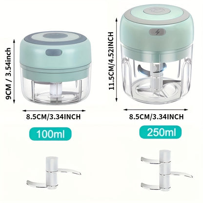 3.38/8.45oz Electric Mini Garlic Chopper USB Meat Grinder Garlic Masher Machine Sturdy Durable Crushed Ginger Vegetable Crusher Kitchenware