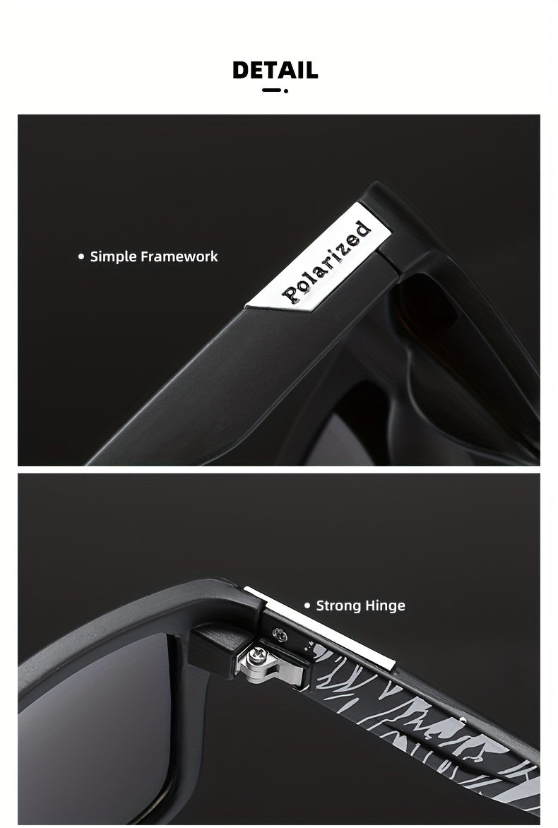 Polarized Cycling Fishing Running Men Glasses, Windproof Fashion Eyewear, TAC Lens Vintage Style