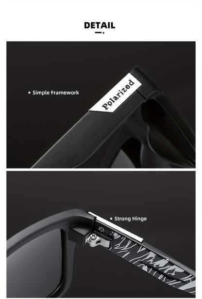 Polarized Cycling Fishing Running Men Glasses, Windproof Fashion Eyewear, TAC Lens Vintage Style