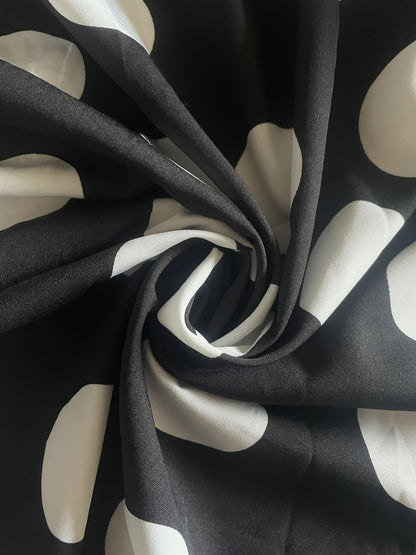 Elegant Plus Size Polka Dots Print Maxi Dress - Women's Button Up Collared Belted