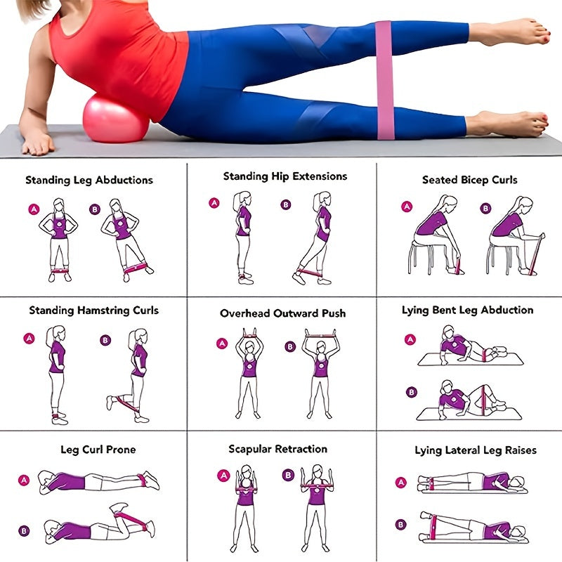 Resistance Bands - 5 Levels, Workout Band for Butt & Legs, Fitness Stretch Band | 1pc/5pcs