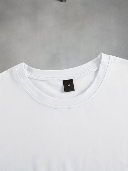 Stylish Basketball Player Pattern Print Men's Comfy Chic T-shirt, Graphic Tee Men's Summer Outdoor Clothes, Men's Clothing, Tops For Men, For Halloween