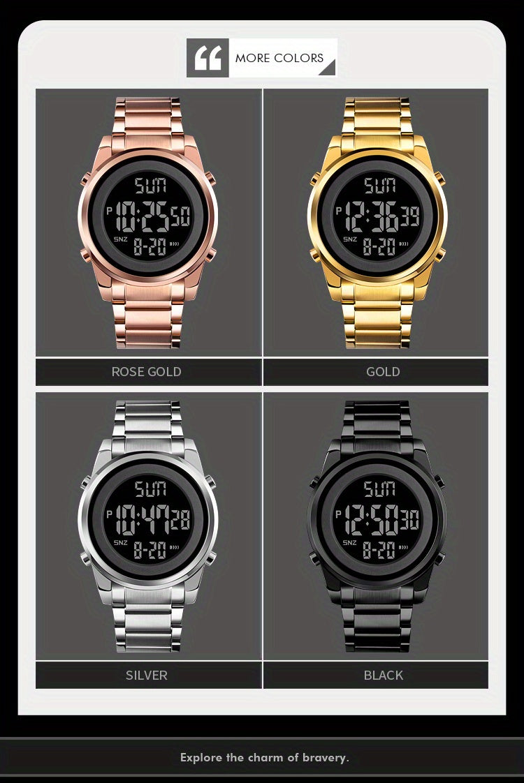 Multifunctional LED Night Light Timing Alarm Watch - Men's Fashion Digital Watch with Date Display, Stopwatch, and Alarm Reminders - Ideal Gift for Men