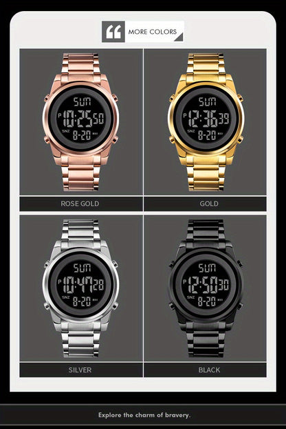 Multifunctional LED Night Light Timing Alarm Watch - Men's Fashion Digital Watch with Date Display, Stopwatch, and Alarm Reminders - Ideal Gift for Men