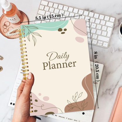 1pc Undated Daily Planner Notebook - Planning Pads with Priorities, Notes, Mood & Water Tracker, To-Do List, and 52 Sheets of 8*5.5 Space for Customized Organization and Goal Setting