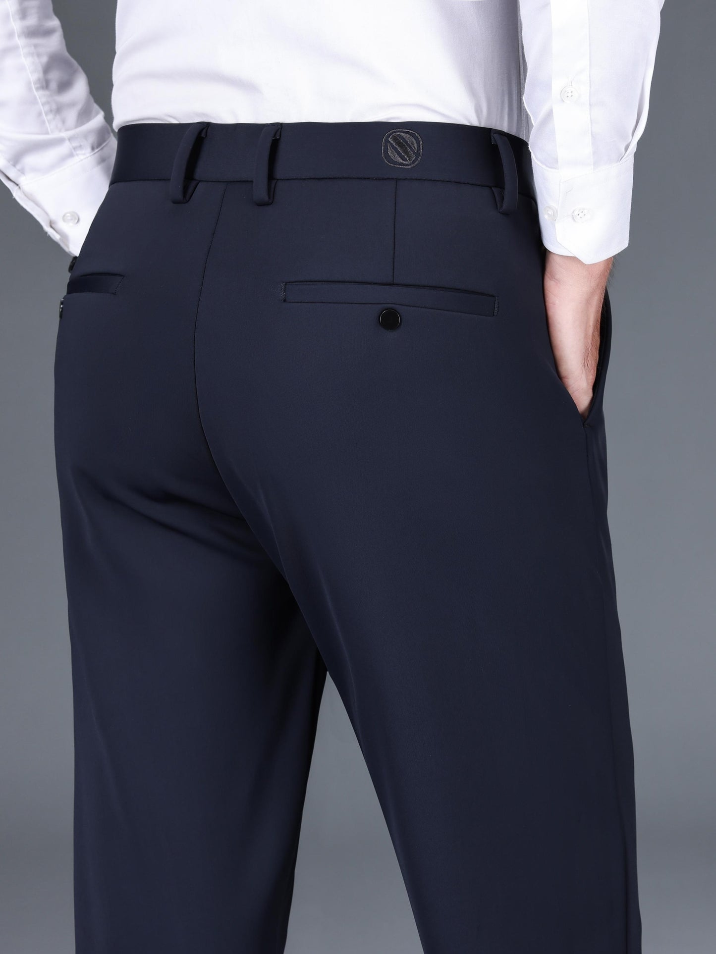 Men's Warm Thick Stretch Dress Pants for Fall/Winter Business Formal Wear