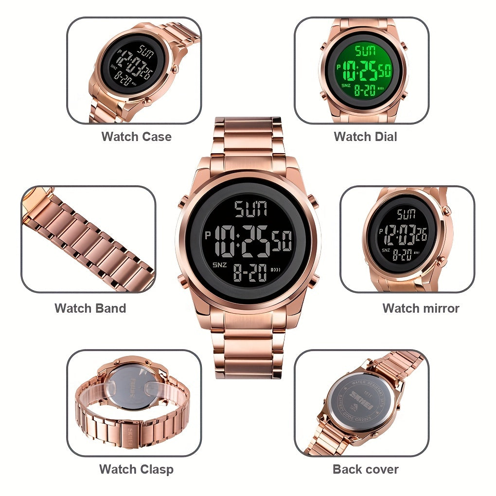Multifunctional LED Night Light Timing Alarm Watch - Men's Fashion Digital Watch with Date Display, Stopwatch, and Alarm Reminders - Ideal Gift for Men