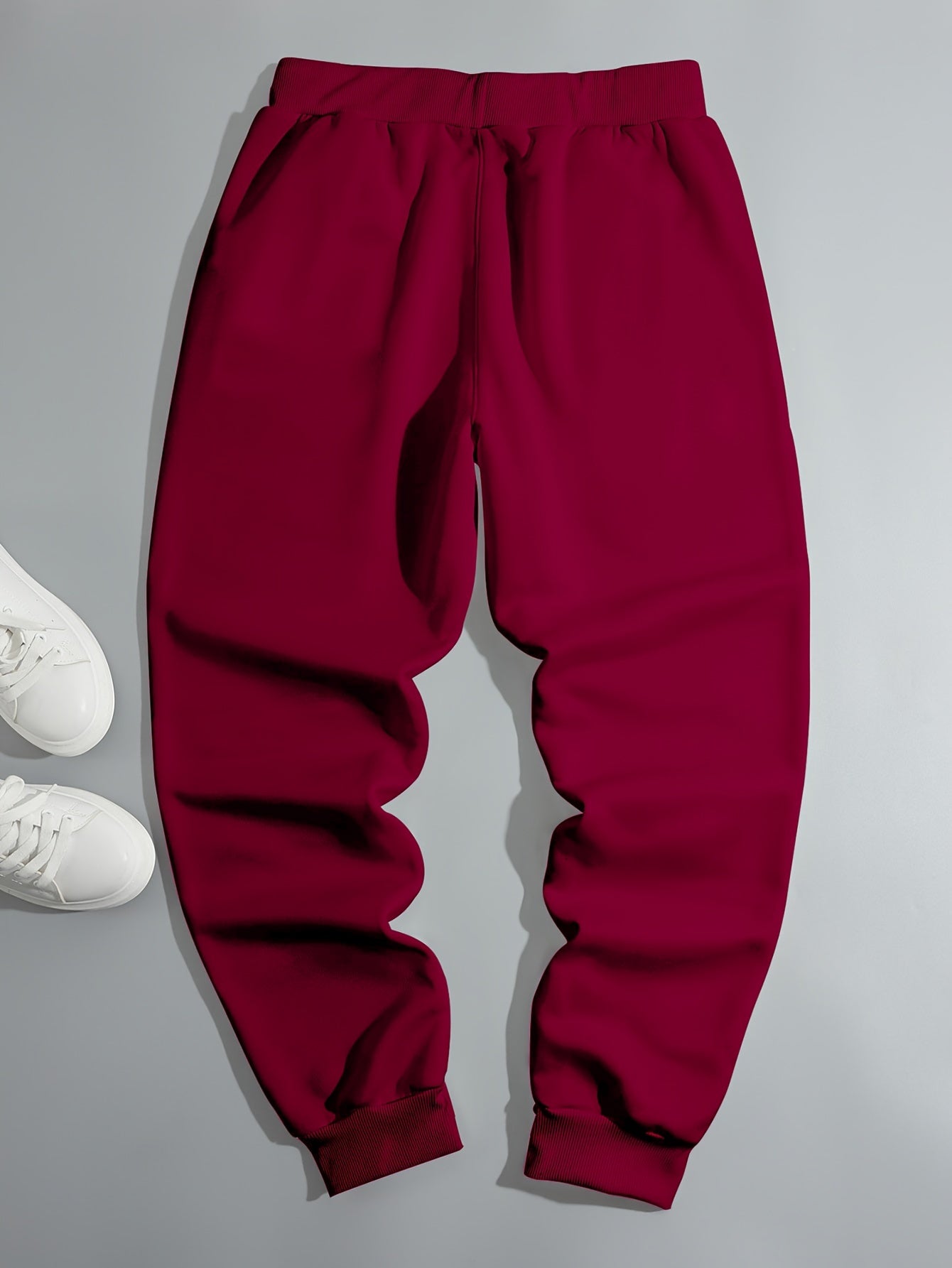 Trendy Pattern Print Drawstring Sweatpants Loose Fit Pants Men's Casual Slightly Stretch Joggers For Spring Autumn Running Jogging