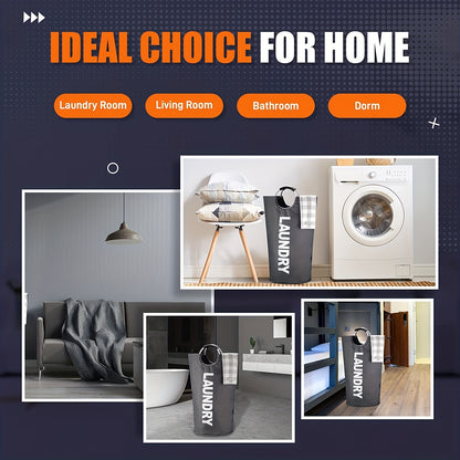 1pc Premium Waterproof Laundry Basket with Comfortable Padded Handles - Collapsible & Stable Clothes Hamper for Effortless Storage and Perfect Standing - Ideal for Space-Saving Solutions