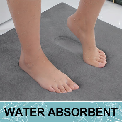 1PC Sponge Flat Bathroom Anti-slip Mat, Bathroom Water Absorption Anti-skid Mat, Bathroom Doormat, Bedroom Carpet, Floor Mat, kitchen Area Rugs, Laundry, bedrooom, shower, indoor mat