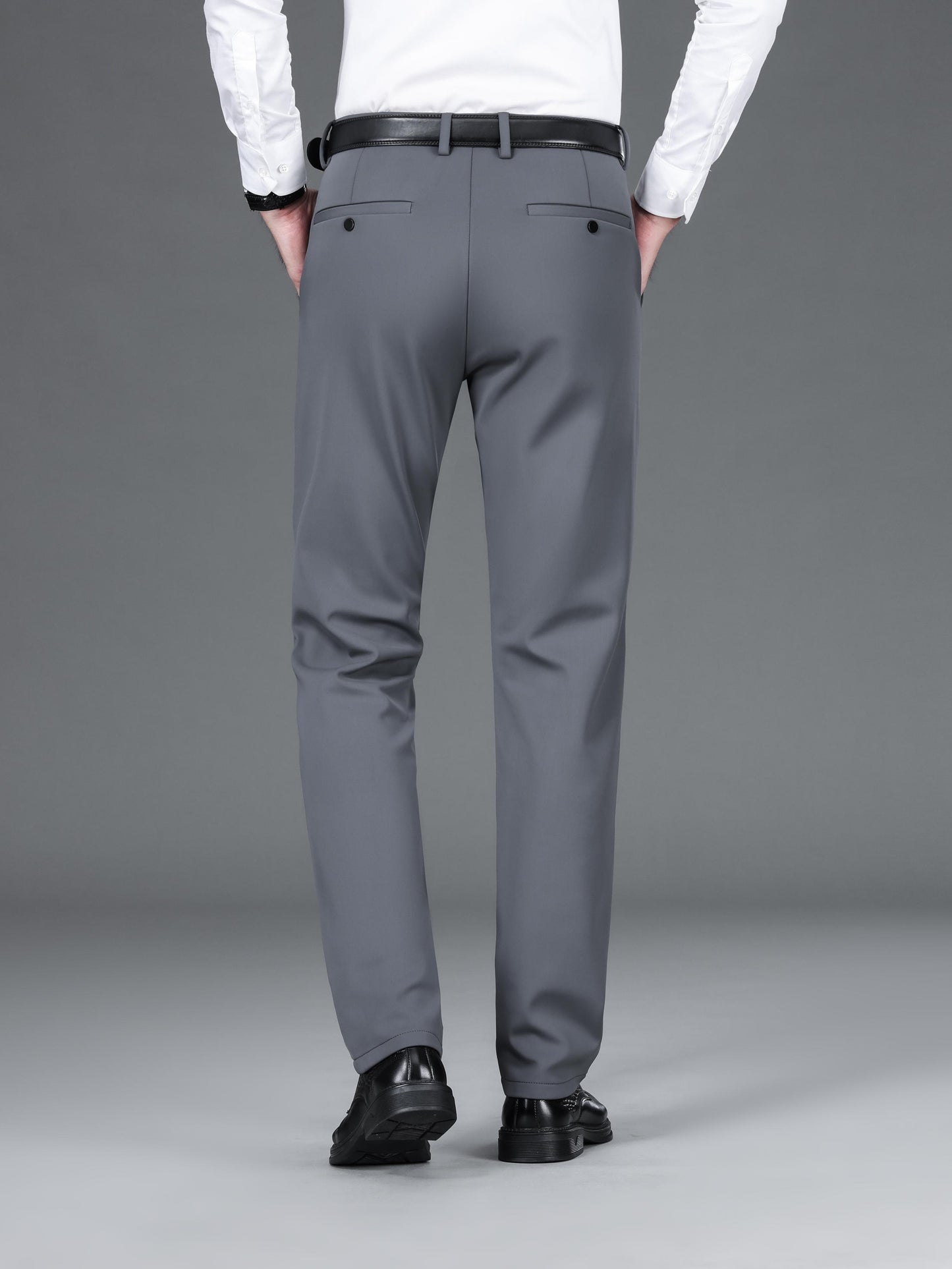 Men's Warm Thick Stretch Dress Pants for Fall/Winter Business Formal Wear