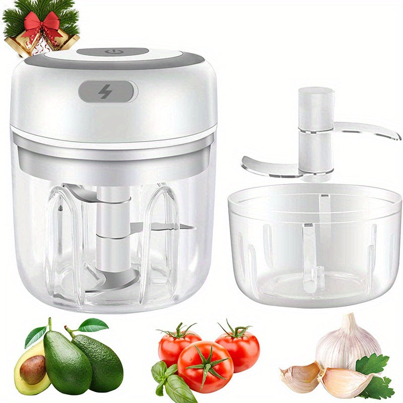 3.38/8.45oz Electric Mini Garlic Chopper USB Meat Grinder Garlic Masher Machine Sturdy Durable Crushed Ginger Vegetable Crusher Kitchenware