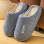 Warm & Cozy Striped Slippers: Soft, Fluffy Indoor Comfort with Non-Slip Grip for Winter