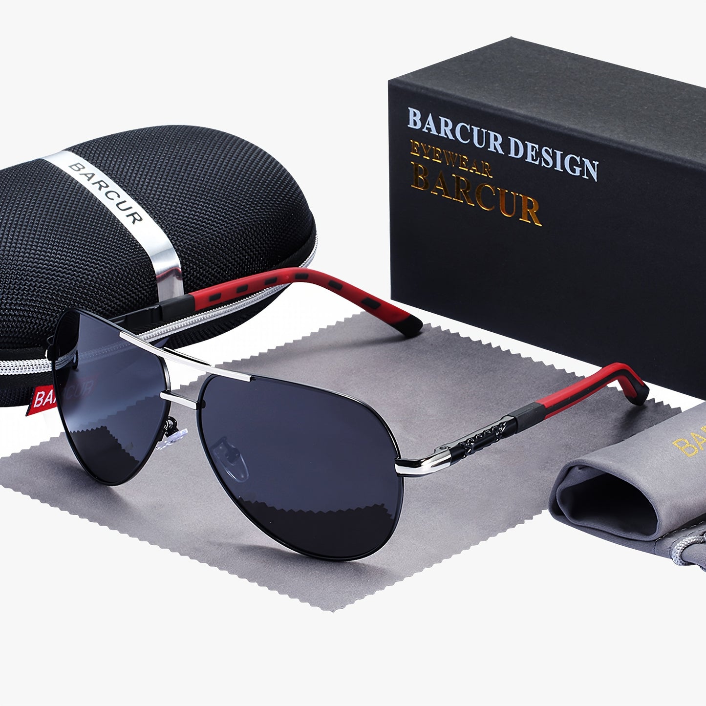 BARCUR Vintage Men's Glasses Men Polarized Coating Classic Sun Glasses Women Shade Male Driving Accessories Eyewear With Original Package