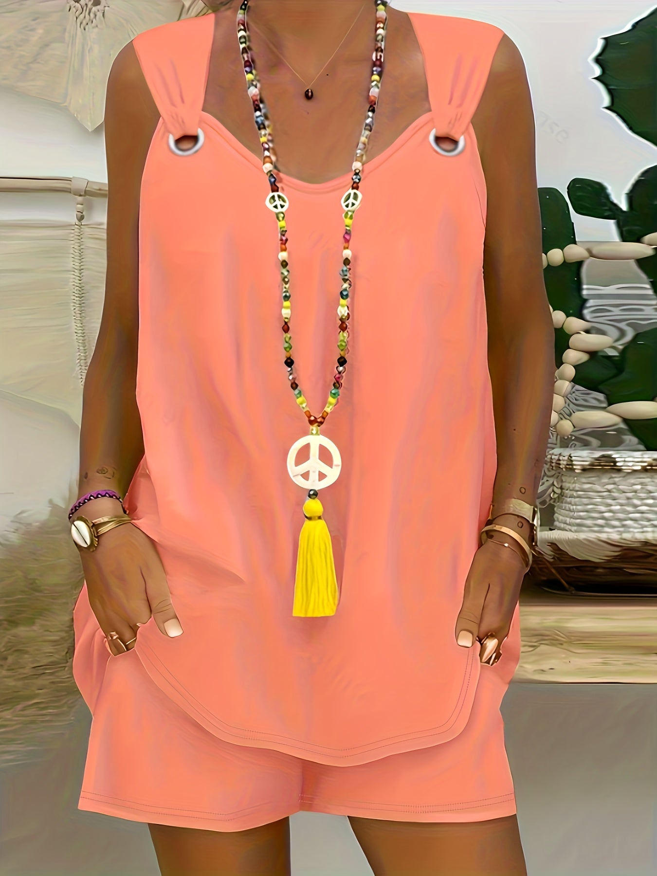 2023 V-neck sleeveless vest and shorts summer clothing, Women's clothing