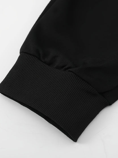 Trendy Pattern Print Drawstring Sweatpants Loose Fit Pants Men's Casual Slightly Stretch Joggers For Spring Autumn Running Jogging