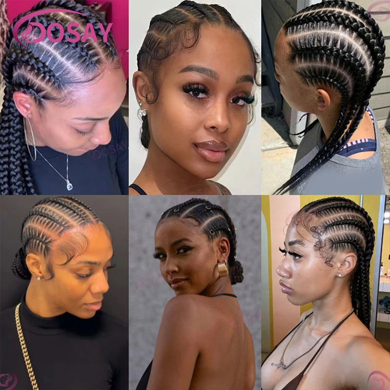 Perruques tressées sans colle synthétique pleine dentelle avant perruque tresse africaine sans noeud boîte tresses 20 "femmes perruques pour femmes perruques tressées