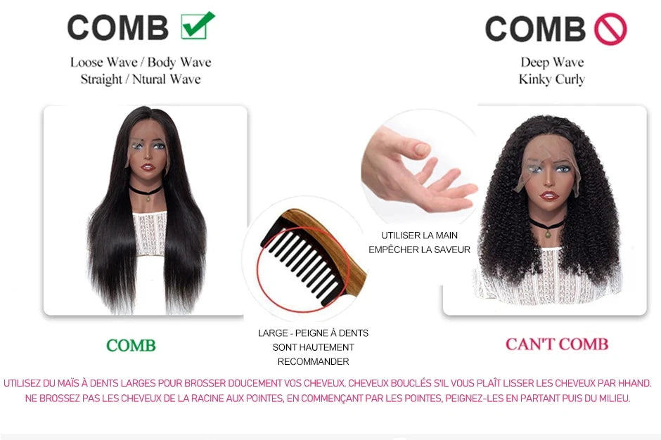 Perruque Deep Wave Lace Wig sans colle, perruques de cheveux humains, pre-cut, Prêt à porter, Wear and Go, 6x4, 5x5