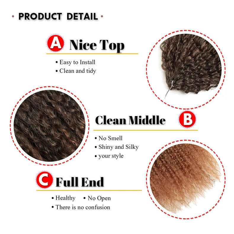 Synthetic Brazilian Braids Curly Crochet Hair 28inch Water Wave Crochet Hair Afro Kinky Curly Black Braiding Hair Extensions