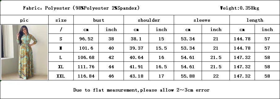 Hot Selling Printed Polyester Shirt Dress European American Middle East  Independent Station Turkish Abaya Muslim Women Dress