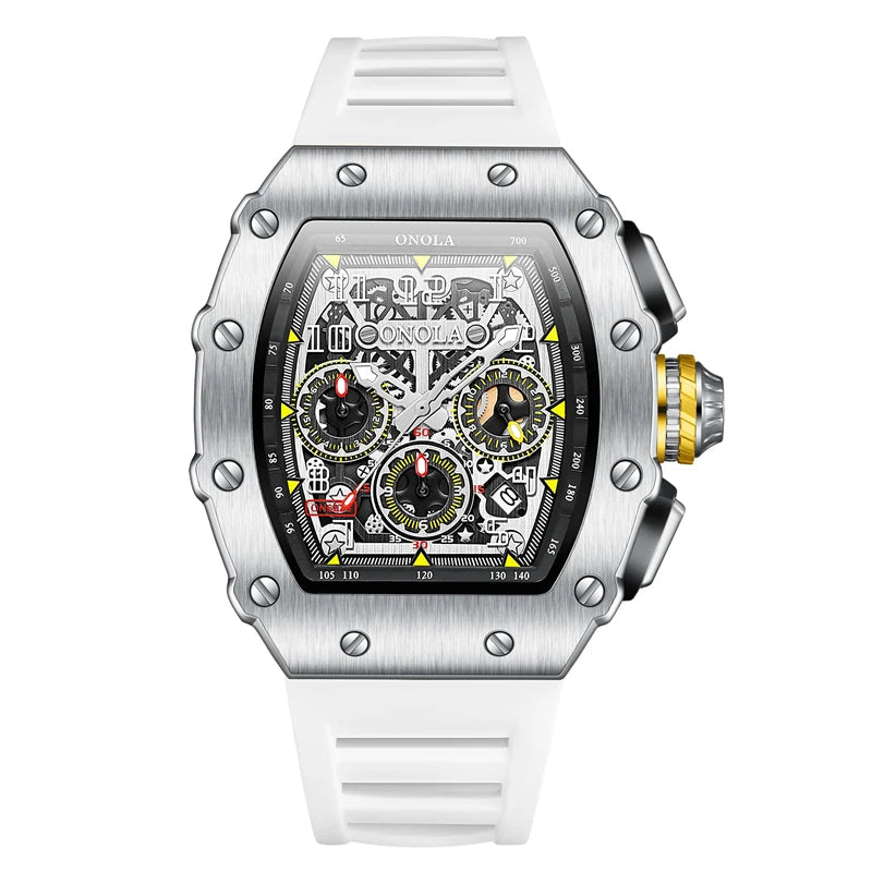 Montre de luxe hommes montres multifonction sport étanche lumineux sport horloge décontractée hommes montres à Quartz hommes