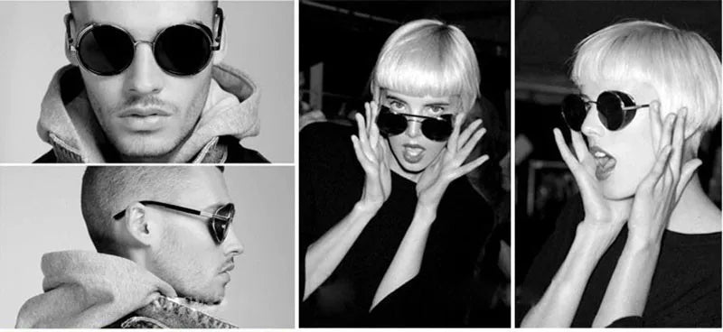 SHAUNA Vintage femmes Steampunk rétro revêtement hommes lunettes de soleil rondes marque concepteur Punk lunettes de soleil UV400