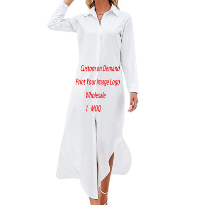 Personality Lime Green Polynesian Print Maxi Dress Elegant Women Shirt Dresses Custom Clothing Plus Size Dress Skirts