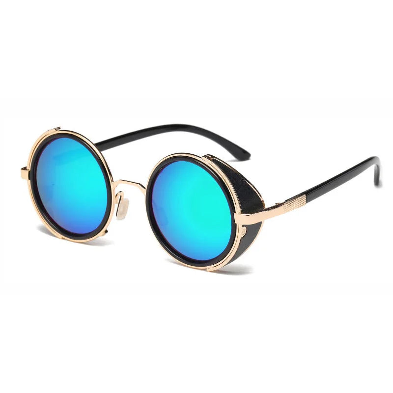 SHAUNA Vintage femmes Steampunk rétro revêtement hommes lunettes de soleil rondes marque concepteur Punk lunettes de soleil UV400